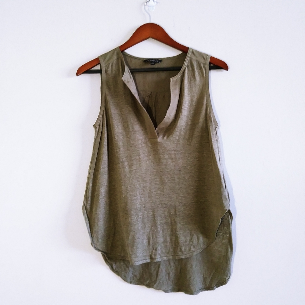 Banana Republic Green V Neck Tank Top Extra Small